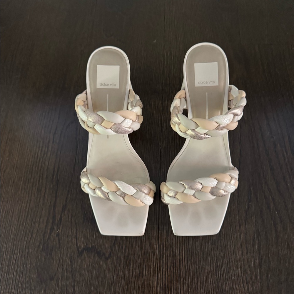 Dolce Vita Women's Braided Sandals in Cream and Tan
